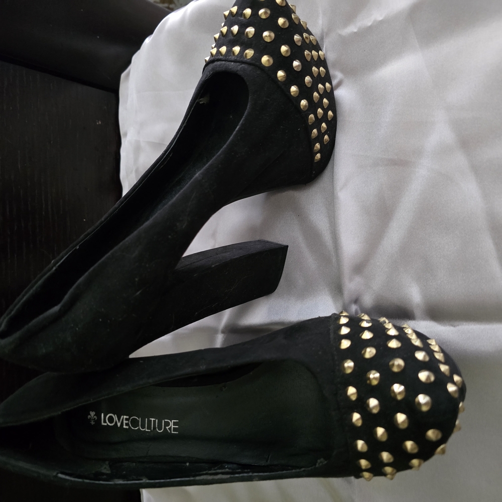 Love Culture Black Studded Women's Shoes